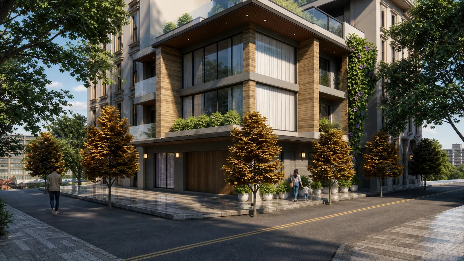 مبنى سكنى حديث تصميم تخيلى